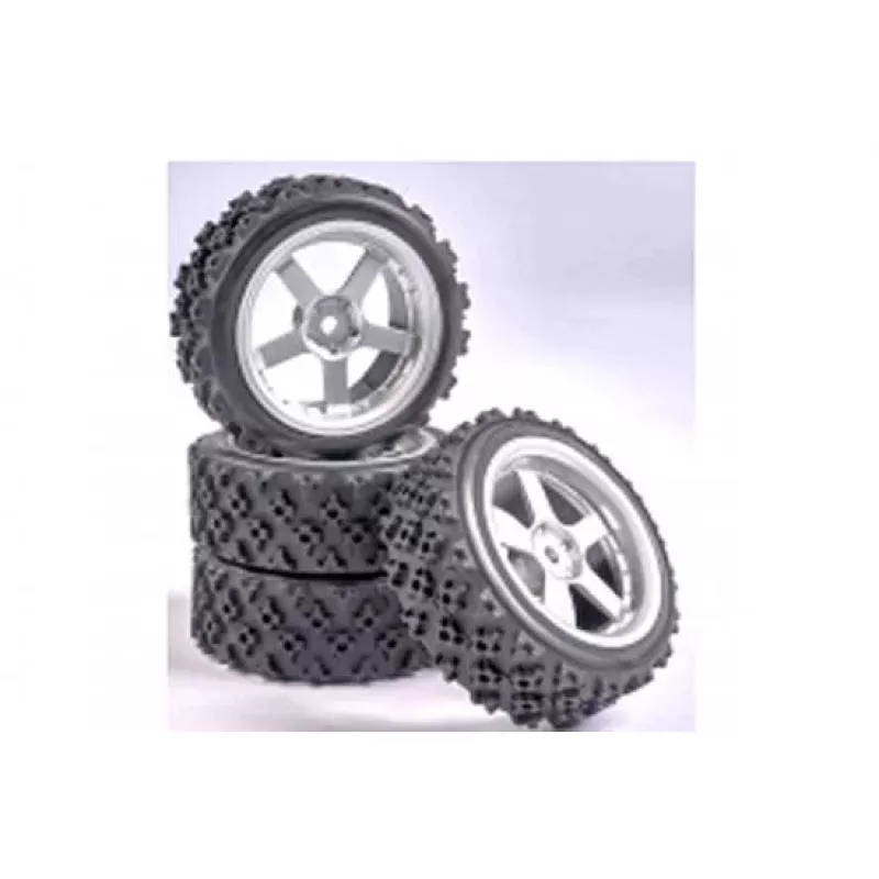 CARSON R/C 1:10 Wheel Set 5 spk. Rallye (4) silver