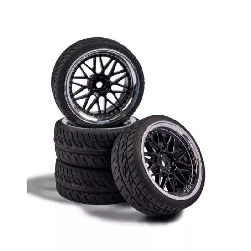CARSON R/C 1:10 Wheel Set Y-Design1 (4) bl./chrome
