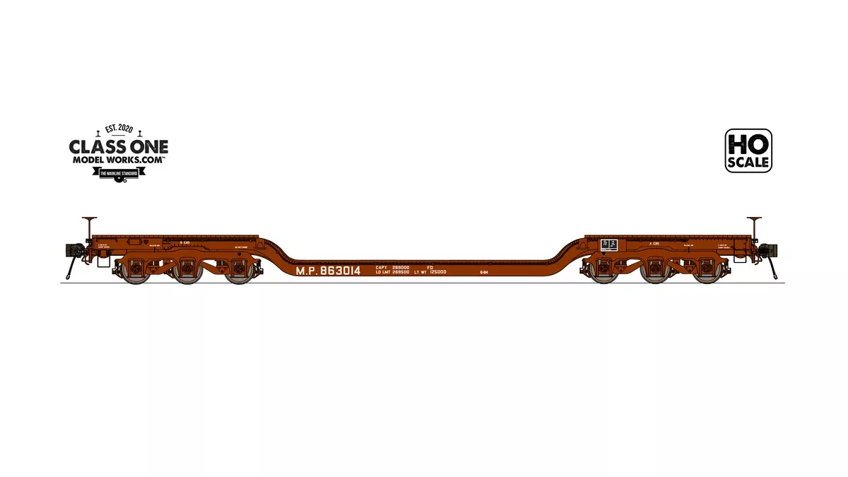 Class One Model Works FC00213 HO Scale GSC Heavy Duty Flatcar "Wood Deck" Missouri Pacific MP 863014