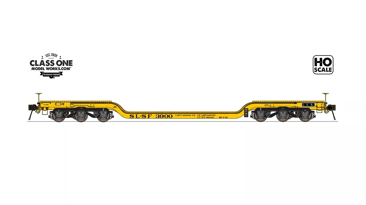 Class One Model Works FC00215 HO Scale GSC Heavy Duty Flatcar "Wood Deck" Frisco SLSF 3900