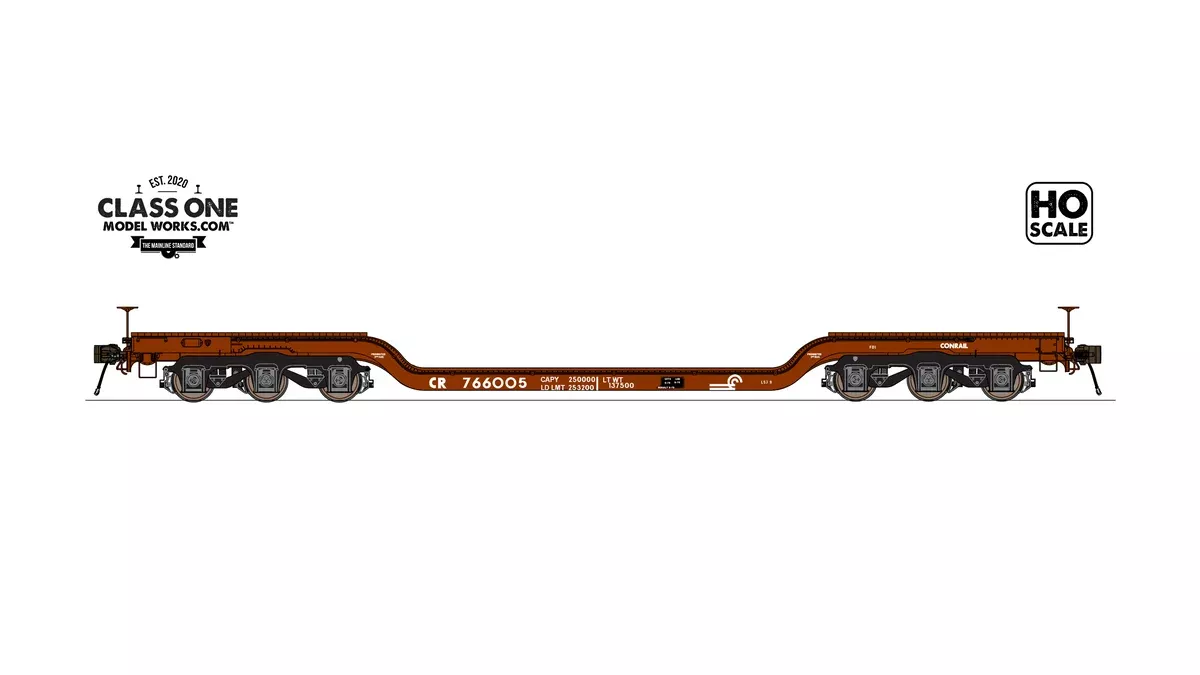 Class One Model Works HO Scale GSC Heavy Duty Flatcar Conrail CR