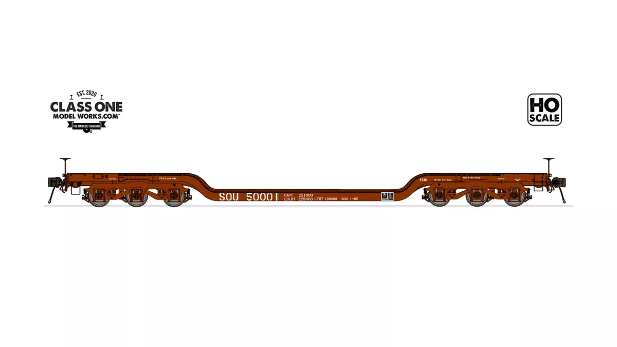 Class One Model Works HO Scale GSC Heavy Duty Flatcar Southern