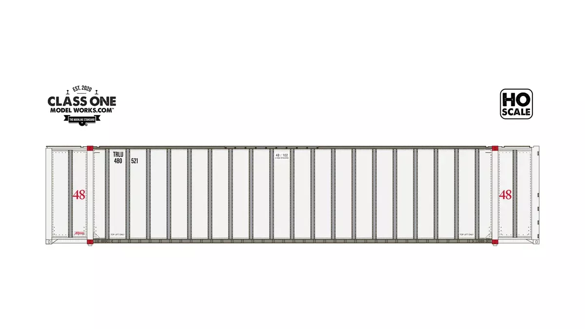 Class One Model Works HO Scale Monon 48' Container Transamerica APLU 480668 / 480939