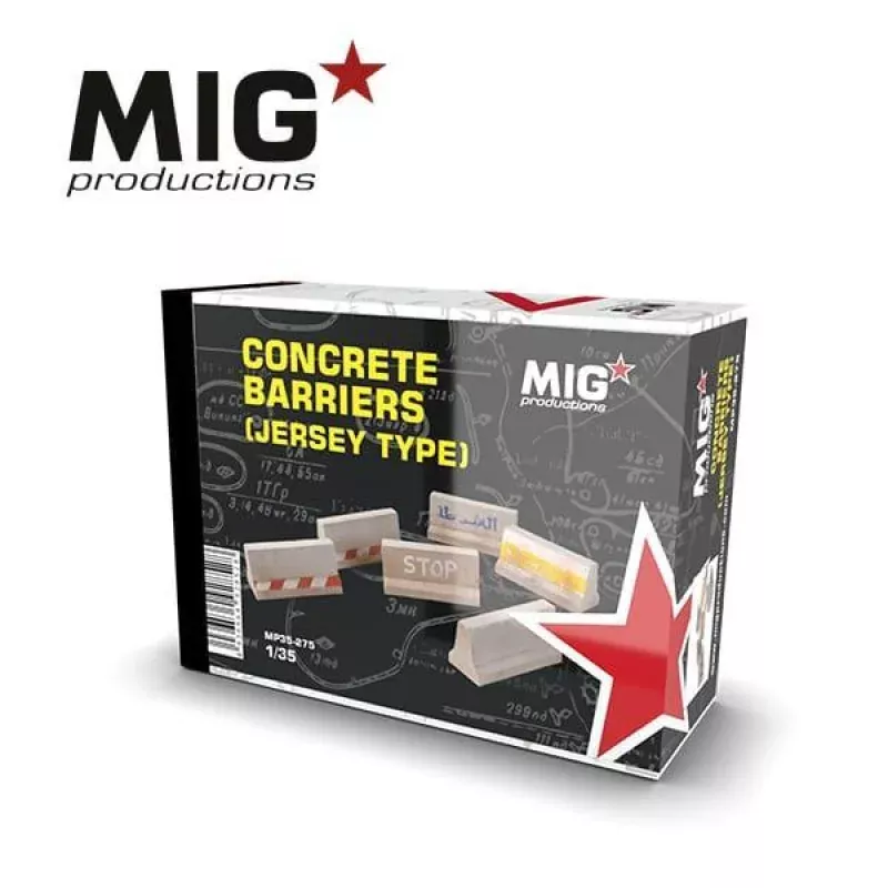 CONCRETE BARRIERS (JERSEY TYPE) 1/35 scale resin model kit
