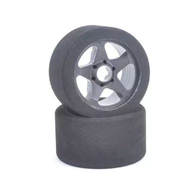 Contact RC J83706 1/8 Foam Front Tires 37Shore w/ 5 Spoke Rim Black (2)