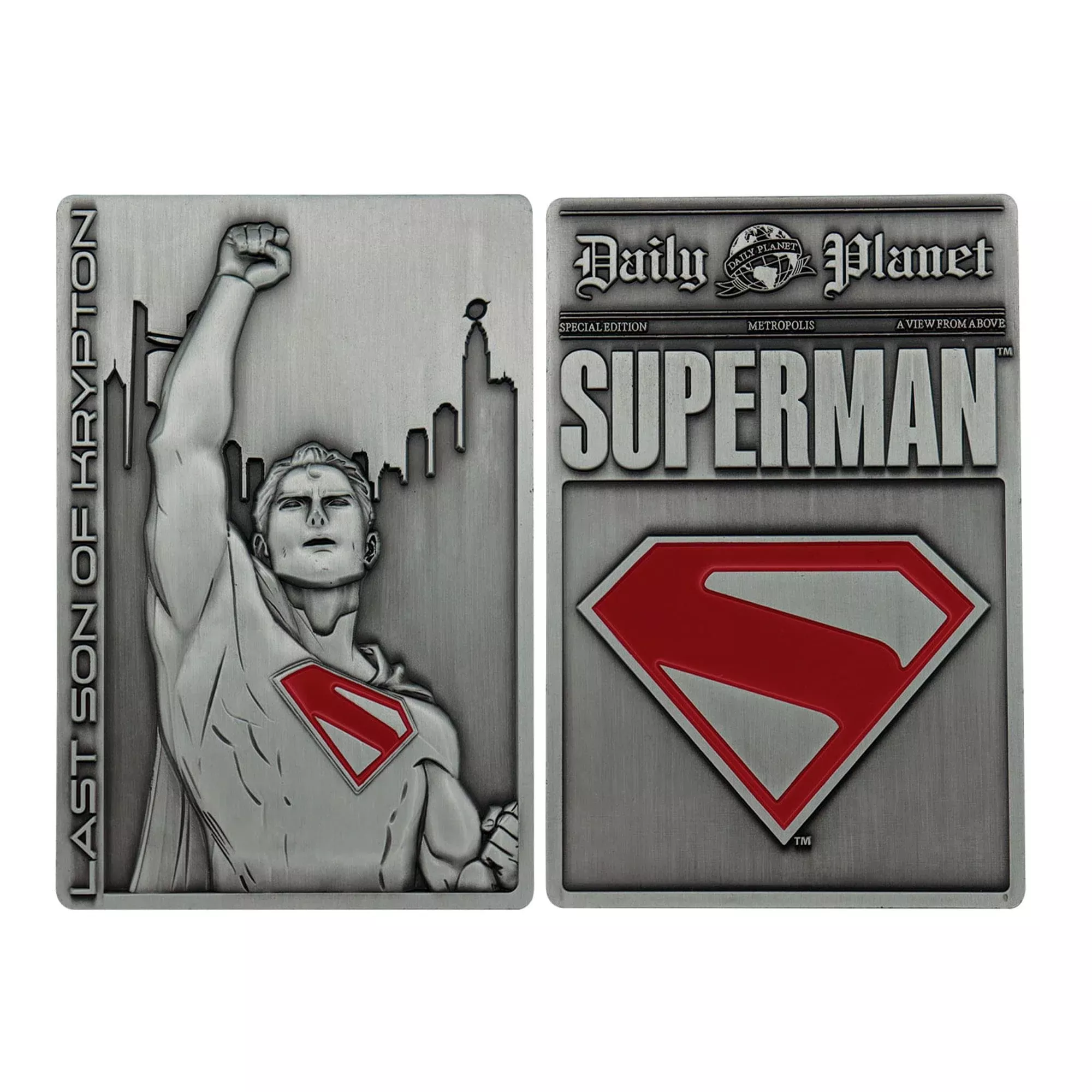 DC Comics Superman "Last Son Of Krypton" Limited Edition Embossed Metal Ingot