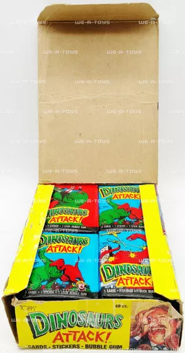 Dinosaurs Attack! Trading Cards With Sticker & Gum Box of 48 TOPPS 1988 NEW