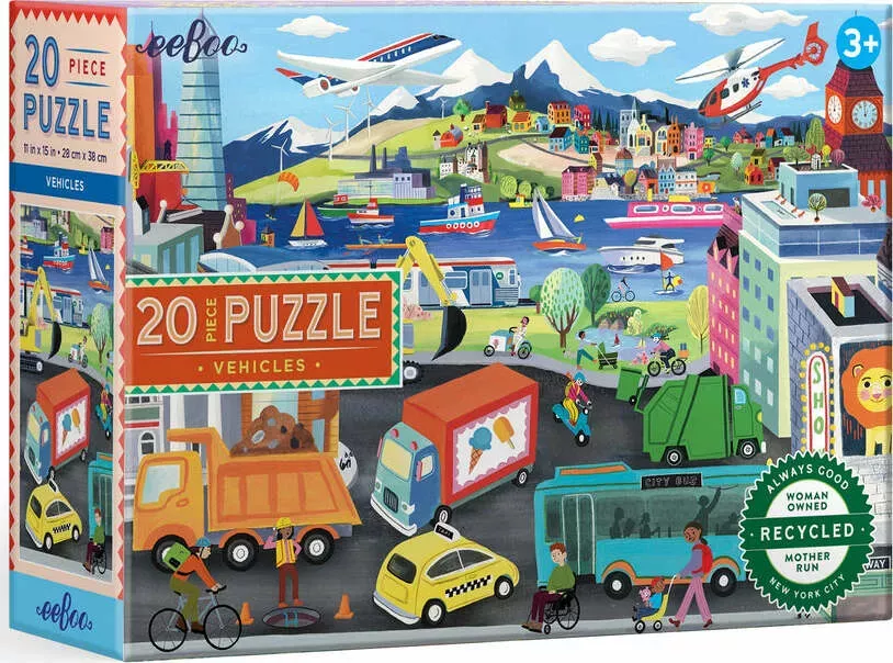 eeBoo PZVH20 Vehicles 20 Piece Puzzle