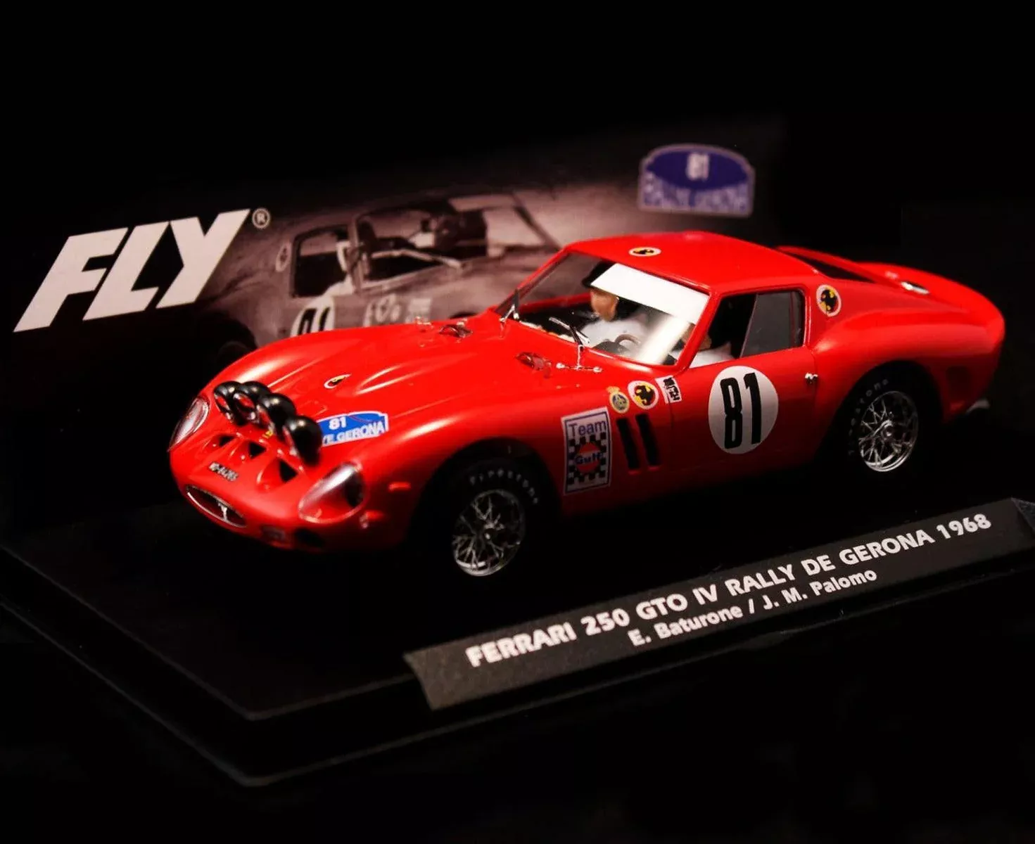 Fly Ferrari 250 GTO Rally Gerona 1968 Eugenio Baturone Flyslot Slot Car 1/32