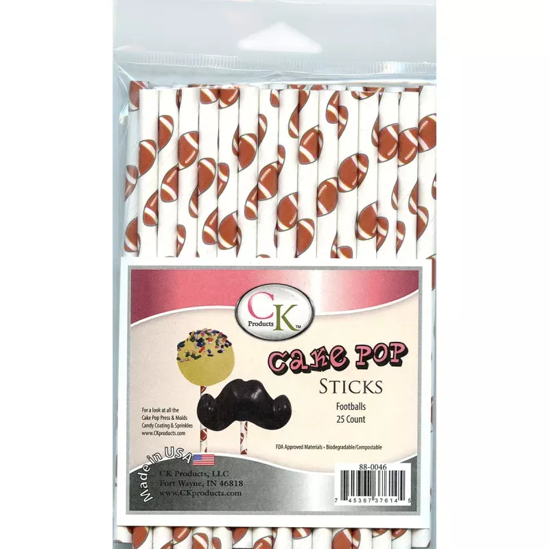 FOOTBALLS 6 CAKE POP STICK Product #88-0046