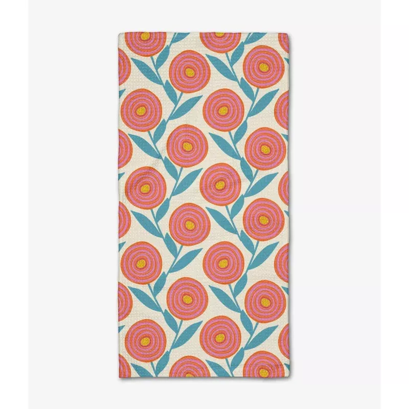 Geometry Happy Ranunculus Kitchen Towel