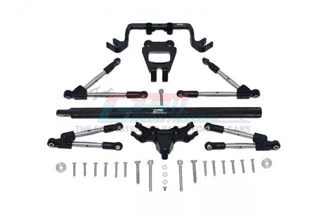 GPM ALUMINUM F/R TIE RODS STABILIZER CENTER BRACE BAR / MOUNT TRAXXAS HOSS BLACK