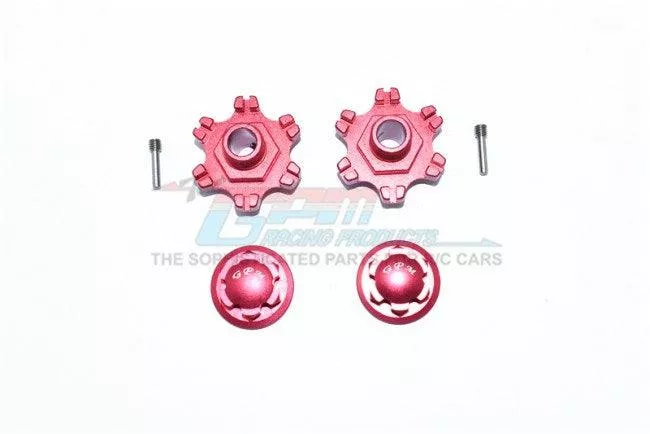GPM ALUMINUM WHEEL HEX (+6MM) + WHEEL LOCK Arrma Limitless RED