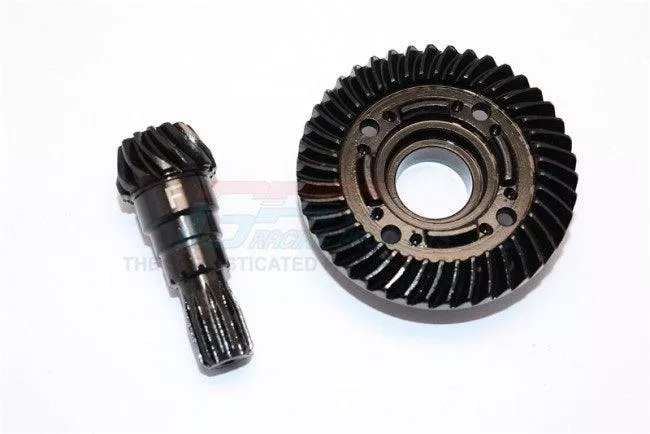 GPM CHROME STEEL FRONT SPIRAL BEVEL GEARS TRAXXAS X-MAXX 4X4 BLACK