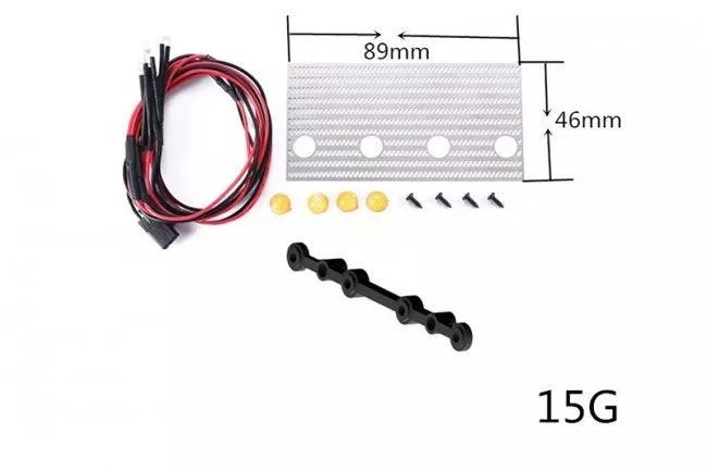GPM RC CAR CENTER GRILLE LIGHTS SCX10 III JEEP WRANGLER CLEAR