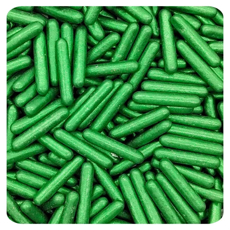 Green Metallic Rods 100g (3.5 oz) Sprinkles d'Art