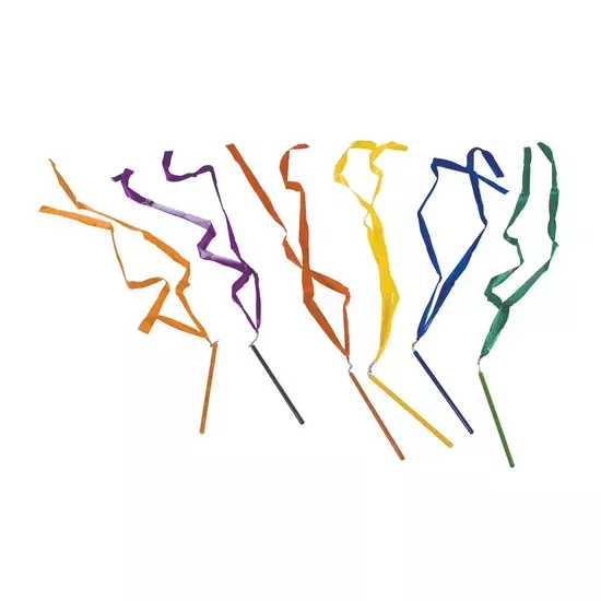 Gymnastic Ribbons Set of 6 Assorted Colours