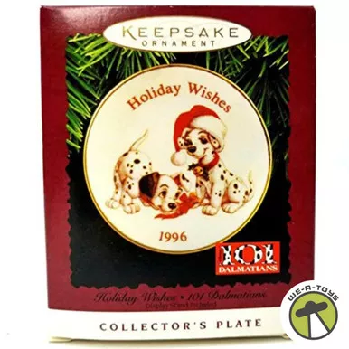 Hallmark Keepsake 101 Dalmatians Holiday Wishes Collector's Plate Ornament 1996