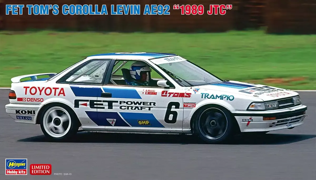 HASEGAWA 1/24 Fet Tom'S Corolla Levin Ae92 1989 Jtc Plastic Model