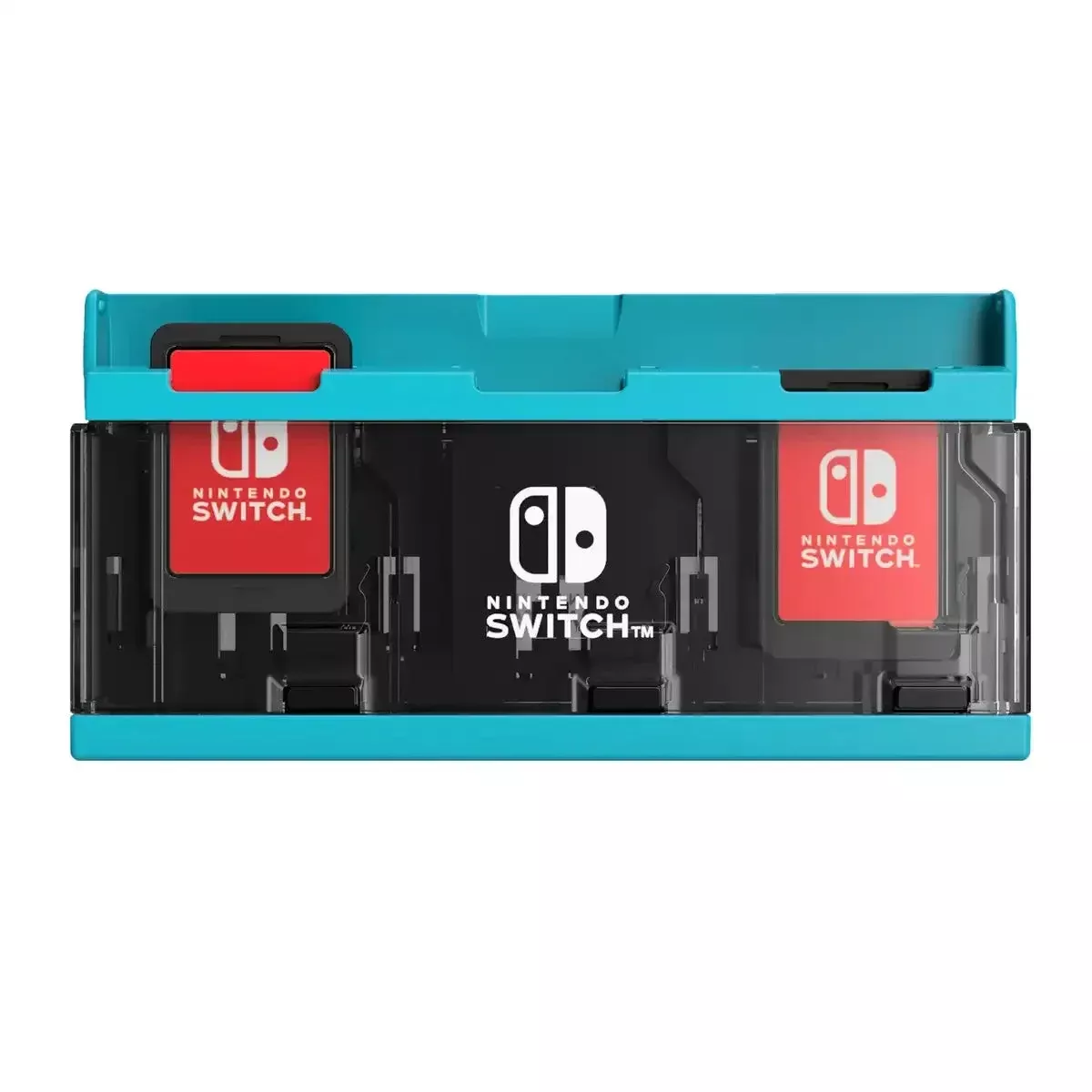 HORI Push Card Case For Nintendo Switch 6 Slots Neon Blue