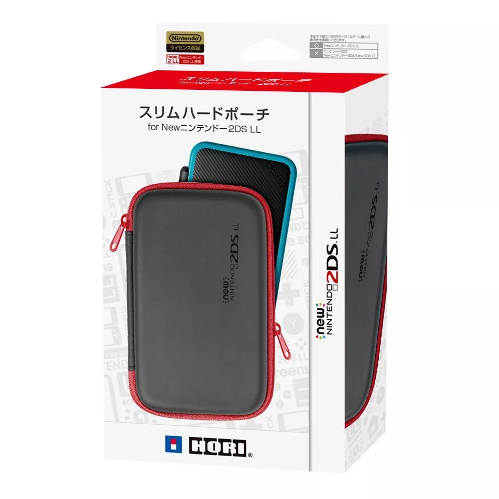 HORI Slim Hard Pouch Black & Red For New Nintendo 2Ds Ll