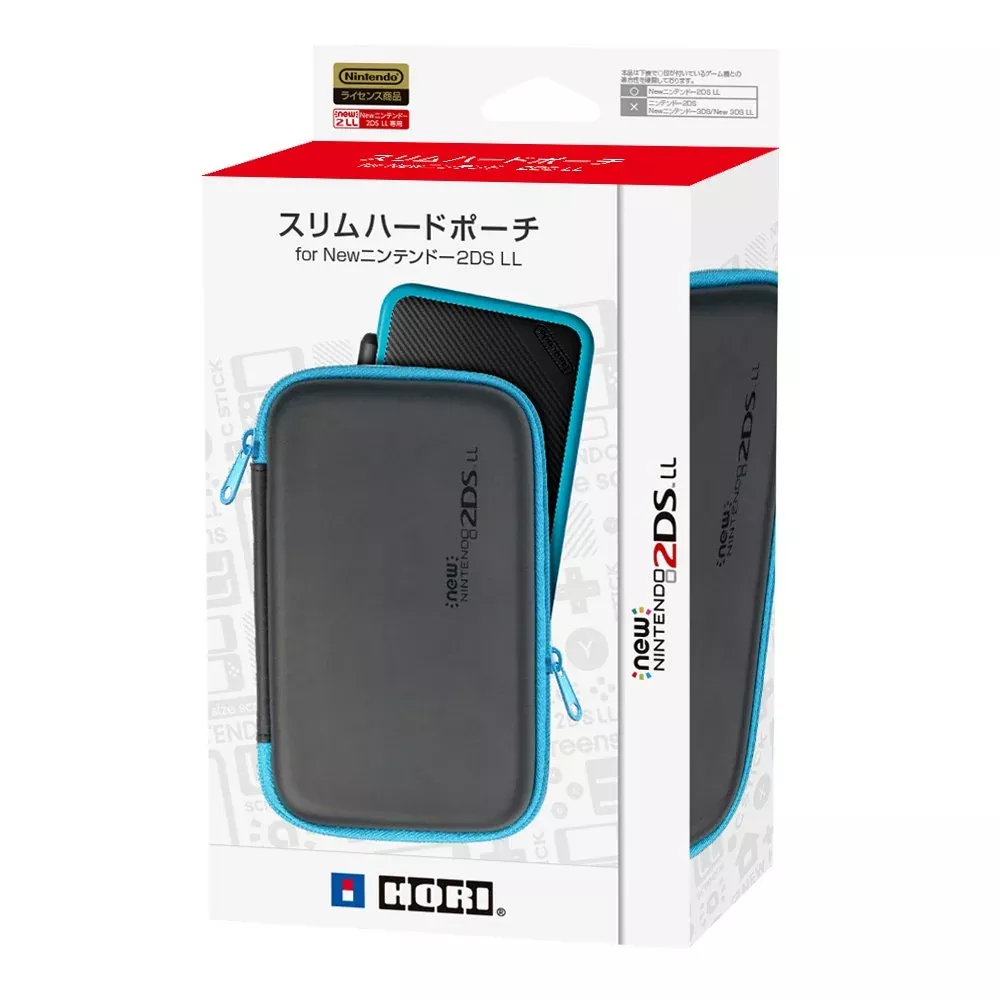 HORI Slim Hard Pouch Black & Turquoise For New Nintendo 2Ds Ll