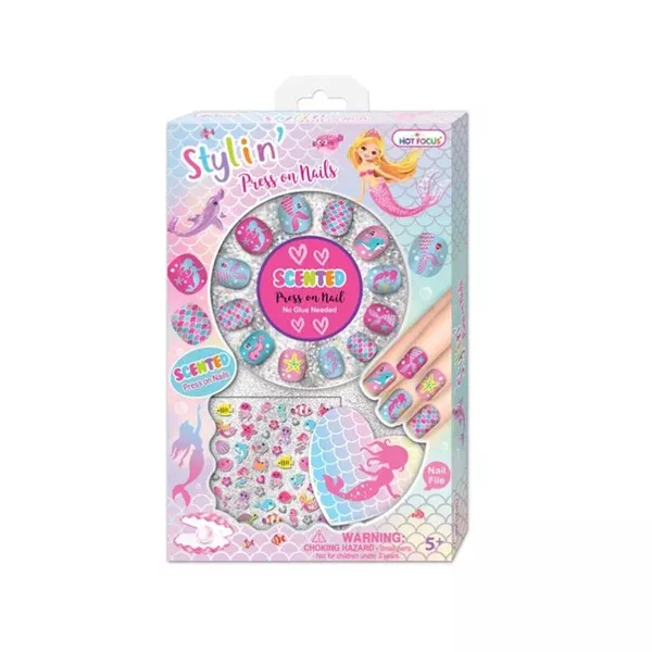 Hot Focus Stylin' Press On Nails Mermaid Set