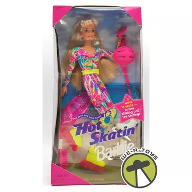 Hot Skatin' Barbie Doll Bend and Move Body Blonde With Skates 1994 Mattel #13511
