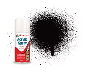 Humbrol 6085 150ml Acrylic Satin Black Spray