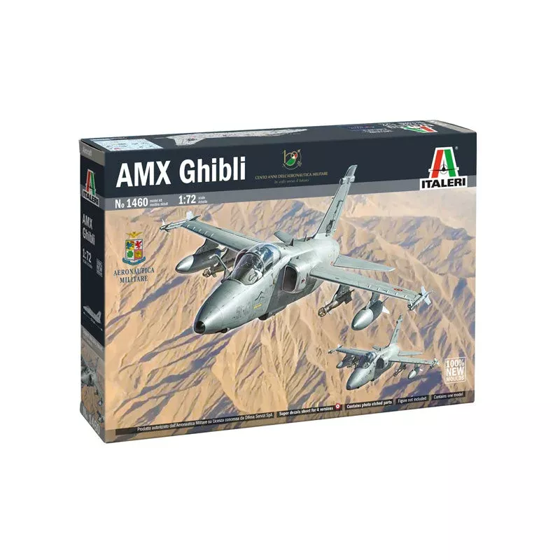 Italeri 1/72 scale AMX Ghibli single seat fighter jet model kit