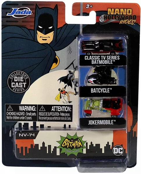 Jada Toys Nano Hollywood Rides Batman 1966 NV14 Set Of 3 Diecast Figures
