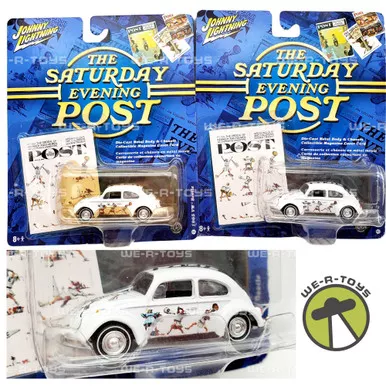 Johnny Lightning Set of 2 1965 VW Beetle & Collector Magazine Cover Card NRFP