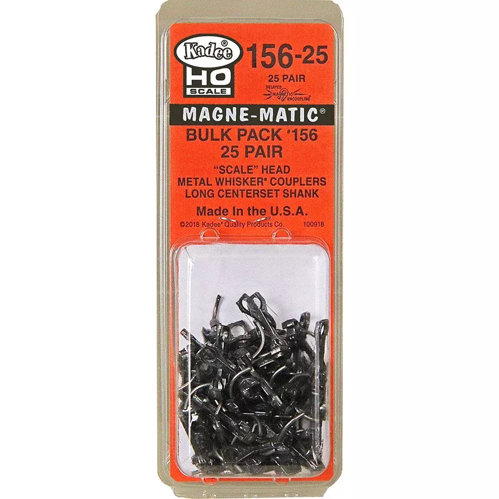 Kadee HO Scale #156 "Scale" All Metal Self-Centering "WHISKER" Coupler