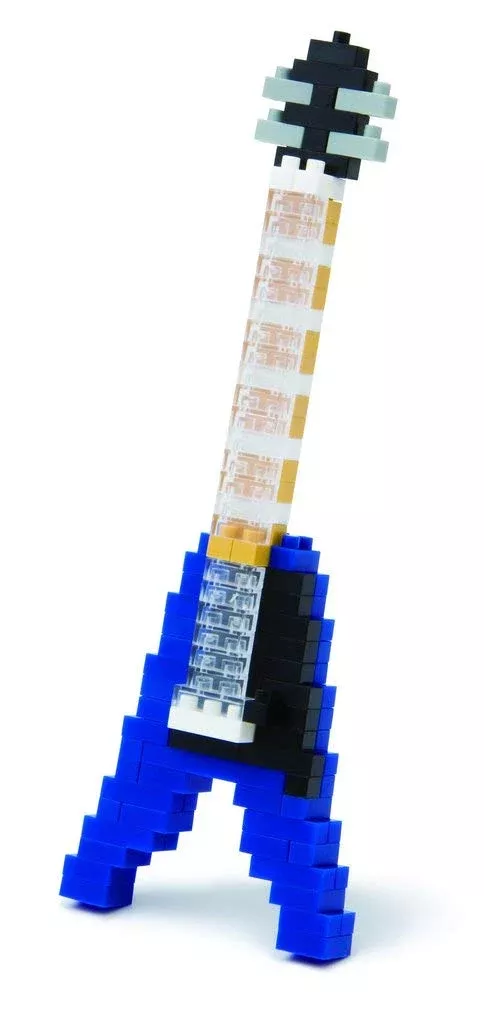 KAWADA Nbc-095 Nanoblock Electric Guitar Blue