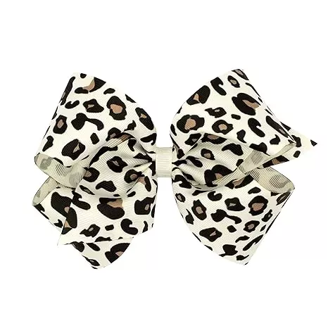 King Leopard Print Grosgrain Hair Bows