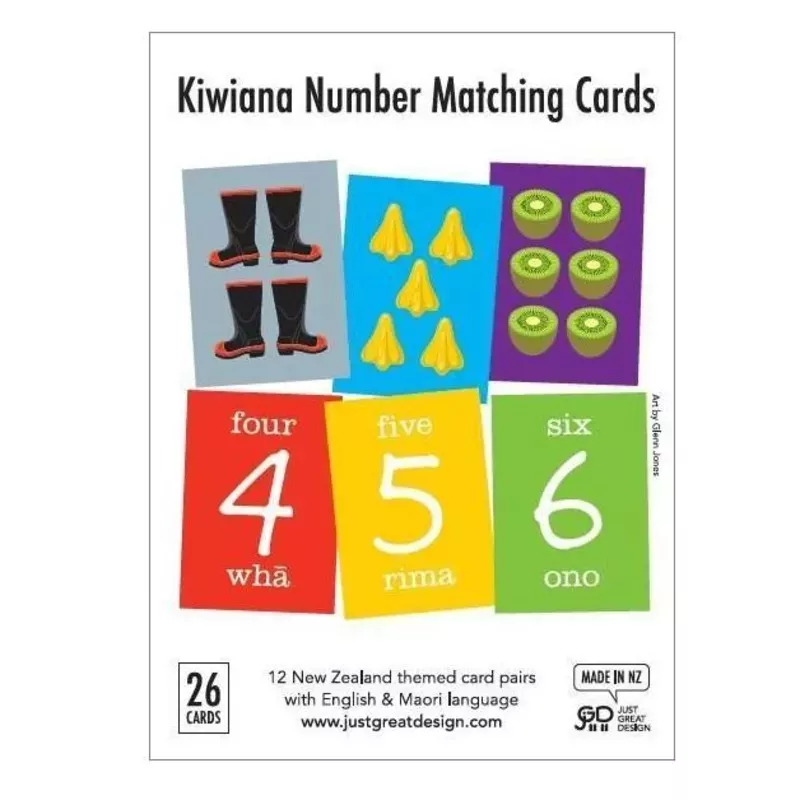 Kiwiana Number Matching Flash Cards