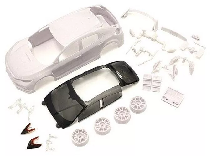 Kyosho MZN194 Honda CIVIC White Body Set (w/Wheel) For Mini-Z