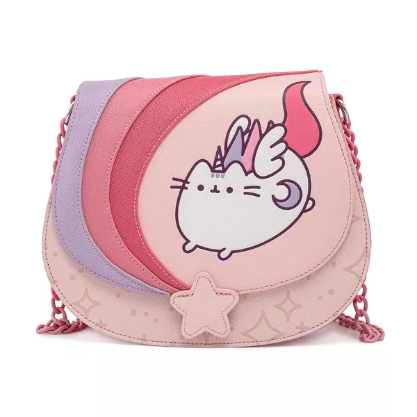Loungefly Pusheen Unicorn Ombre Chain Strap Crossbody Bag Purse