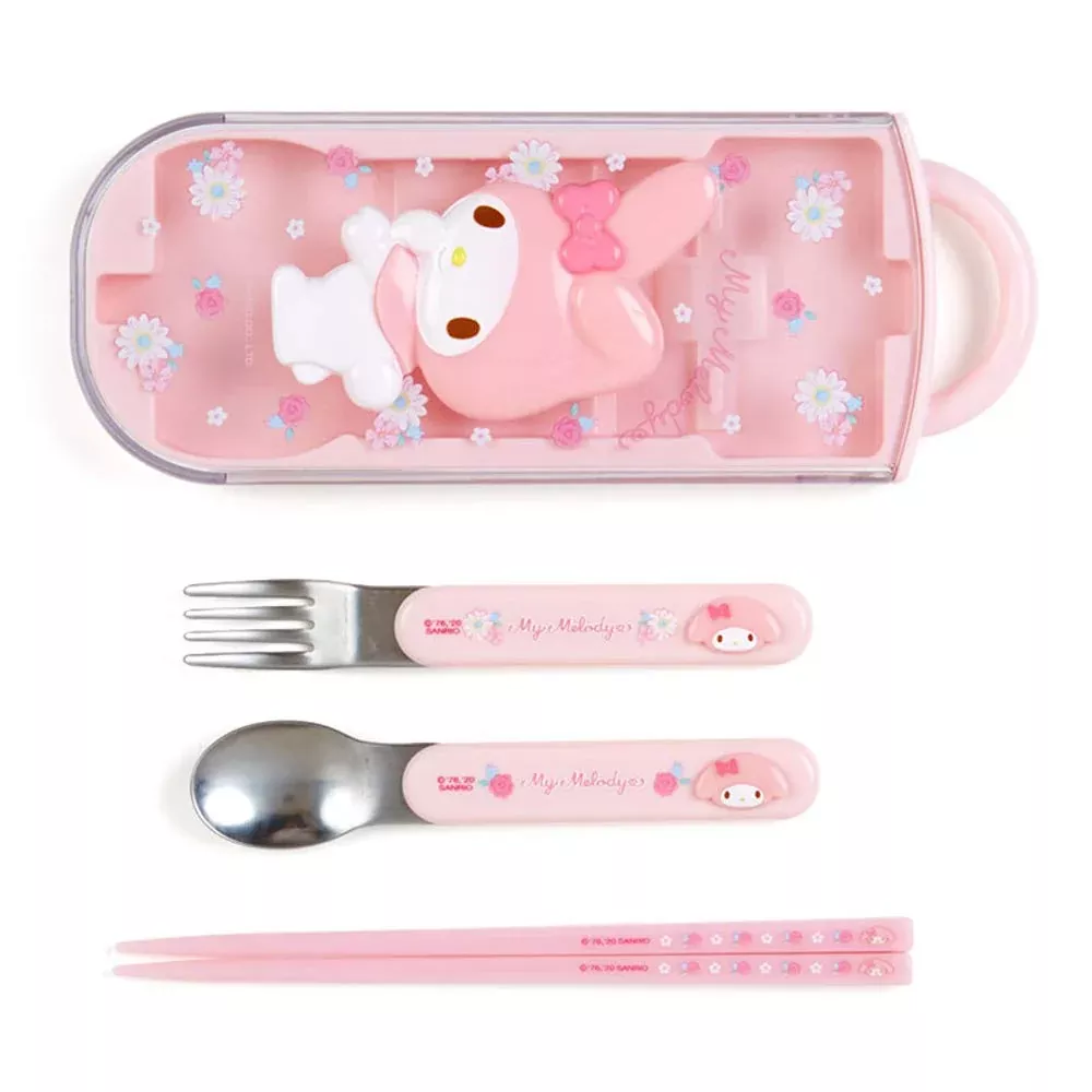 Lunch Trio Set Fork, Spoon, Chopsticks My Melody