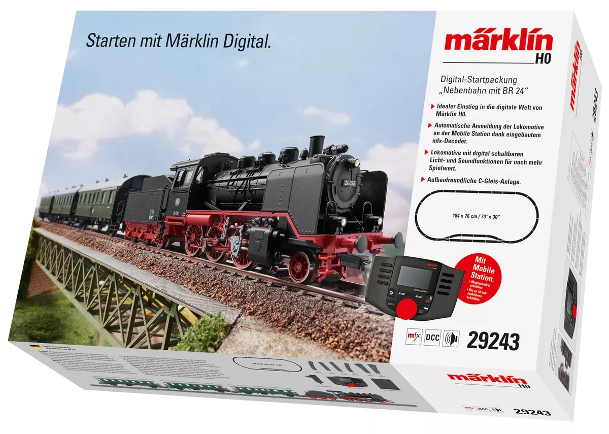 Marklin 29243 HO Scale Deutsche Bundesbahn DB Branch Line Class 24 Digital Starter Train Set