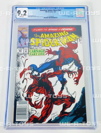 Marvel The Amazing Spider-Man Carnage Part One Comic Book #361 CGC Grade 9.2 NEW
