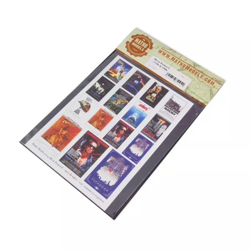 matho models 35104 1/35 movie posters 1970s & 1980s printed paper (24) (12 different types in 2 sizes)