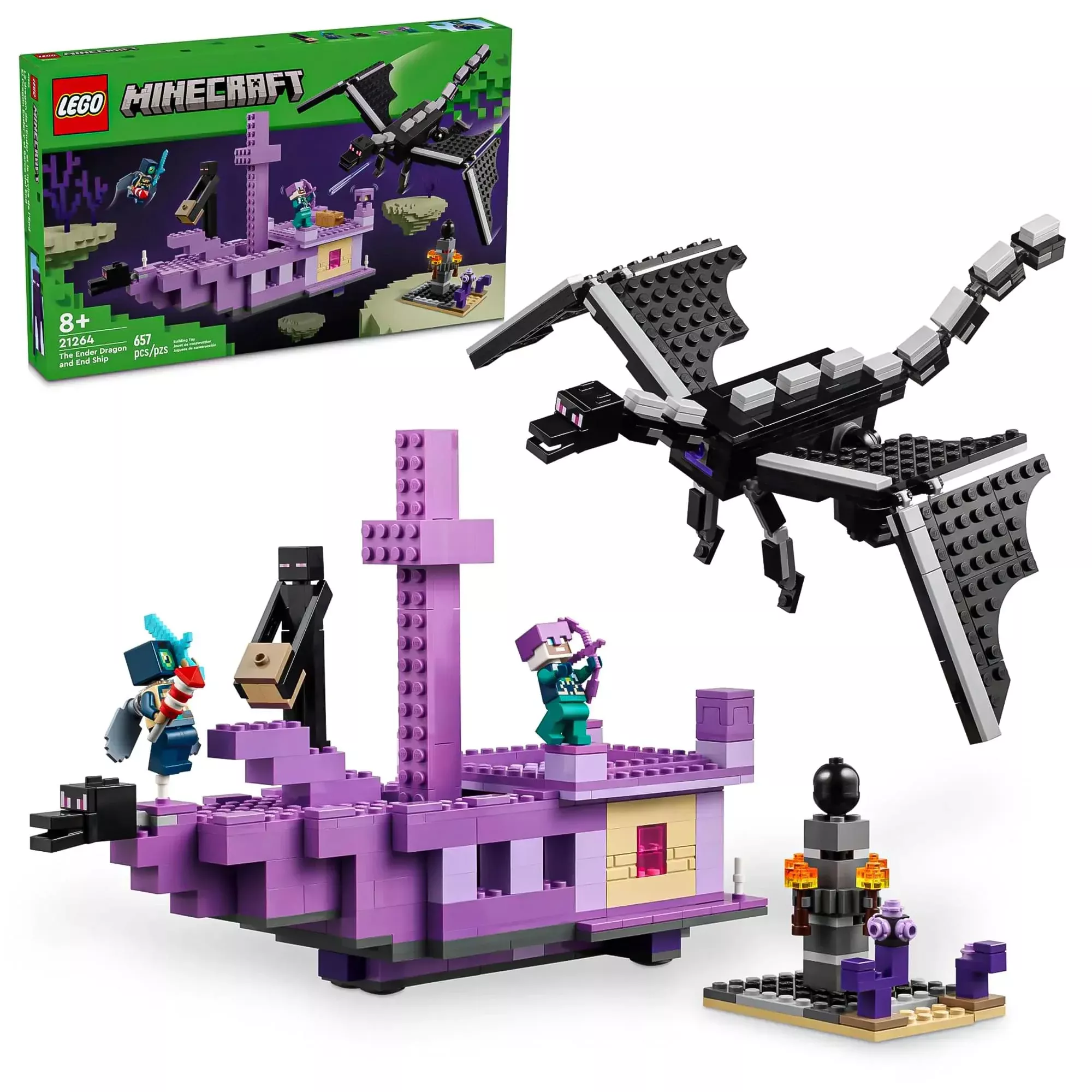 Minecraft LEGO 21264 The Ender Dragon and End Ship 222-Piece Building Set