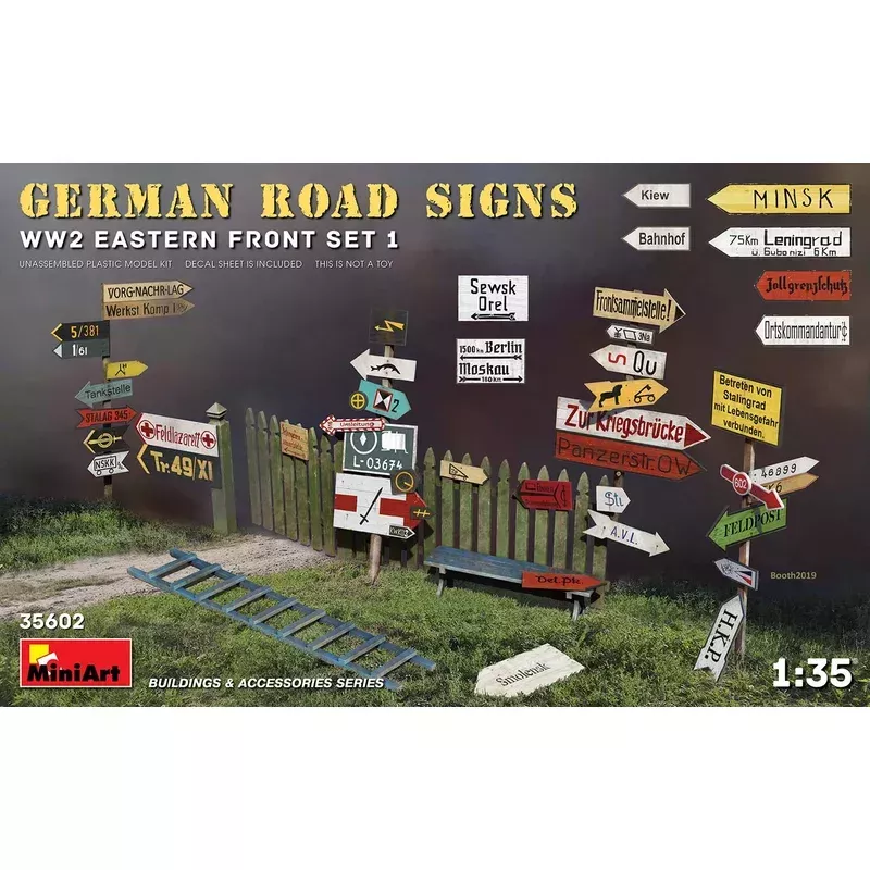 miniart 35602 1/35 german road signs ww2 (eastern front model set 1) kit