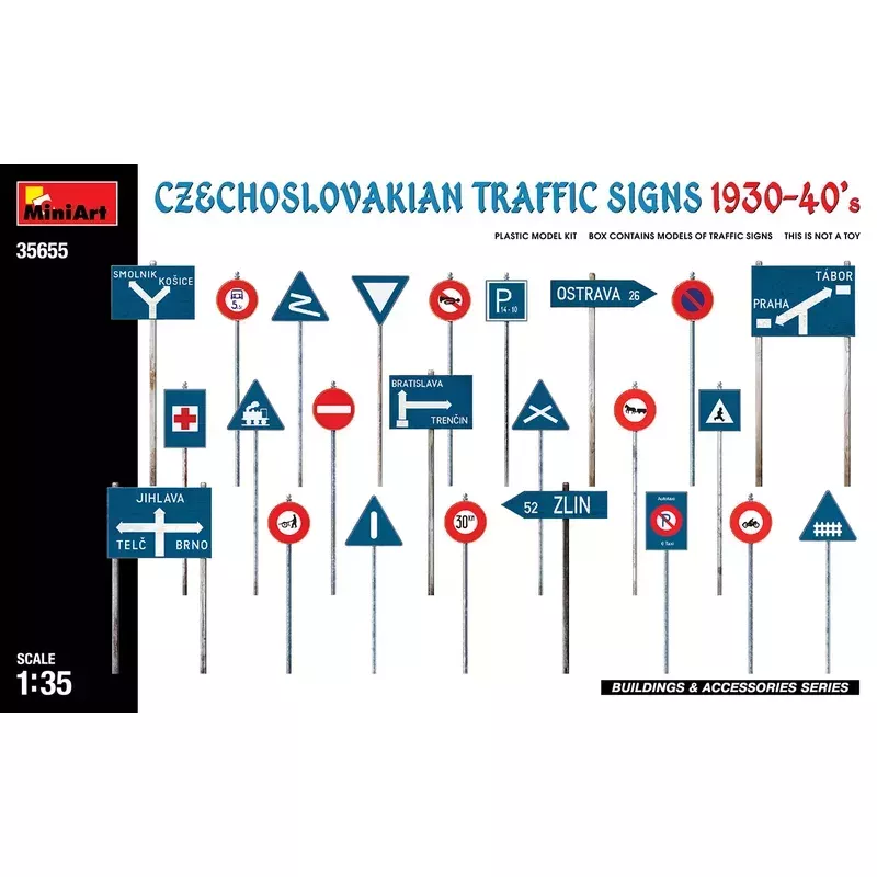 miniart 35655 1/35 czech traffic signs 1930-40s model kit