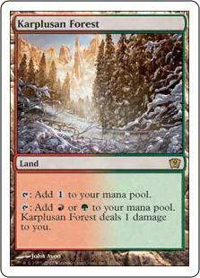 MtG 9th Edition Rare Foil Karplusan Forest #321