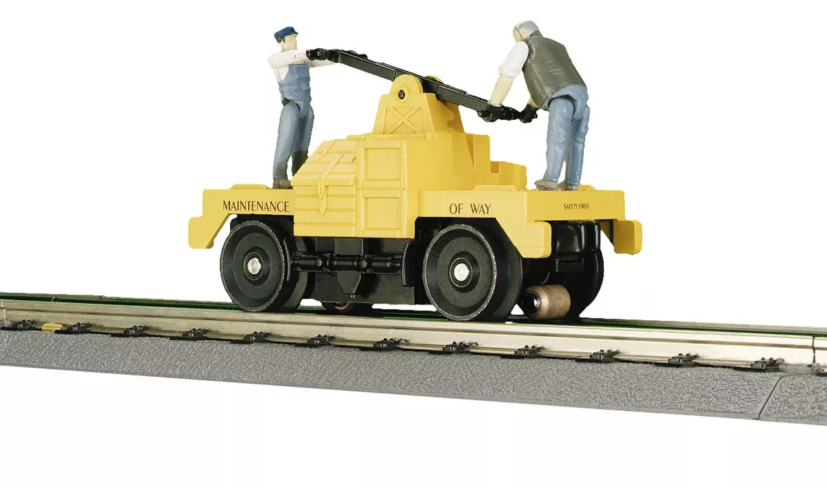 MTH 30-2520 O Gauge Operating Hand Car Yellow