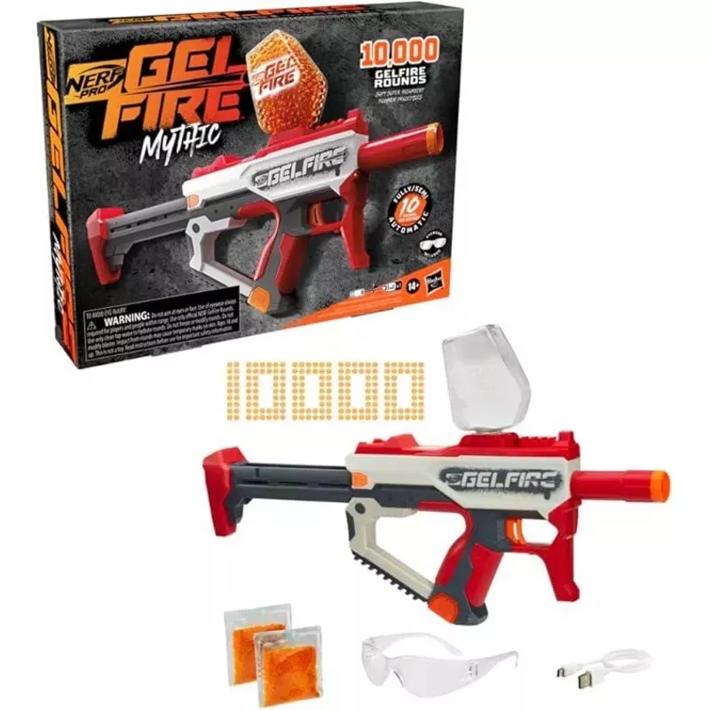 Nerf Pro Gelfire Mythic Full Auto Blaster and 10,000 Gelfire Rounds