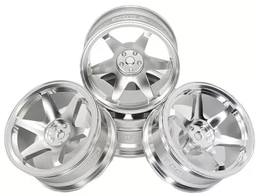 NHX RC Aluminum 1/10 On Road Car 6D Rims - 4pcs Hex 12mm - Silver