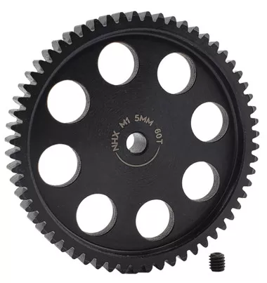 NHX RC MOD1 5mm Bore Hardened Steel 60T Pinion Gear Speed Run Drag Racing